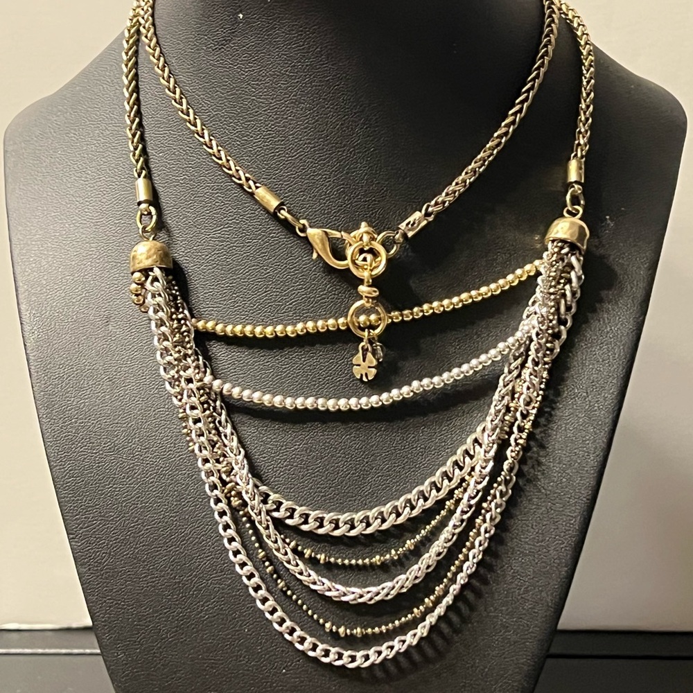 Lucky Brand Two-Tone Multi-Layer Chain Necklace - Gold & Silver